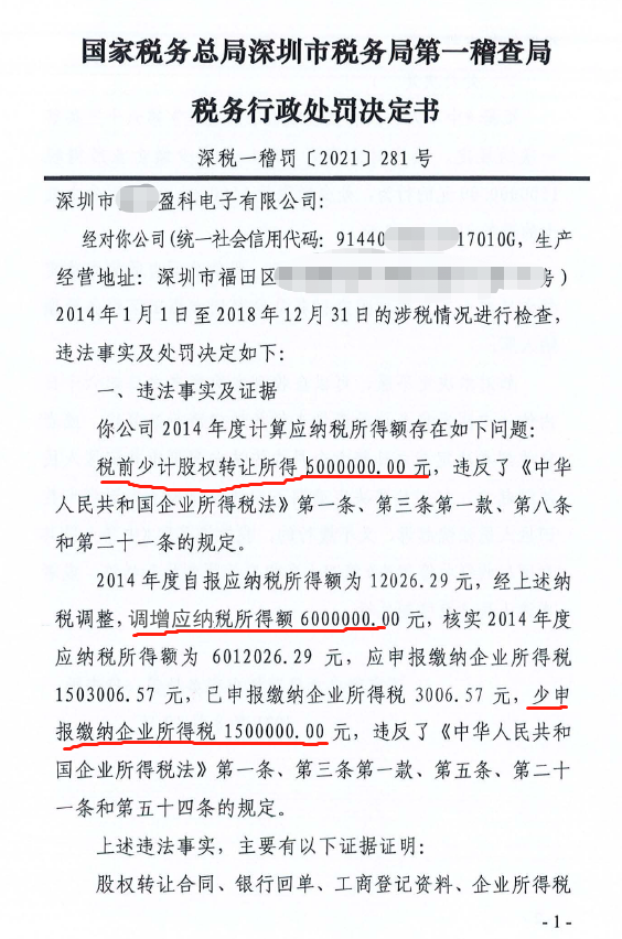 ​补税+罚款被罚200余万，股权转让涉及哪些税？这些避免“入坑”