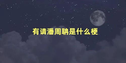 有请潘周聃是什么梗