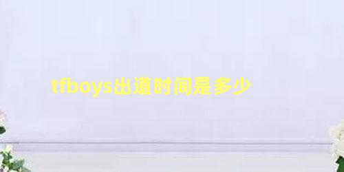 tfboys出道时间是多少