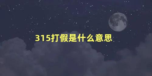 315打假是什么意思