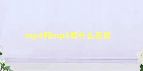 mp4和mp5有什么区别