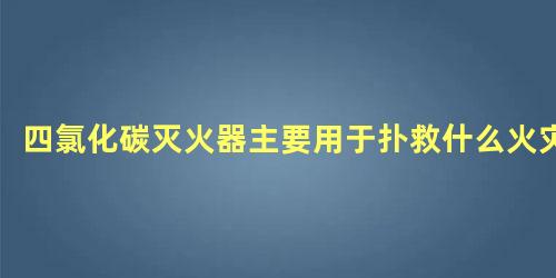 四氯化碳灭火器主要用于扑救什么火灾