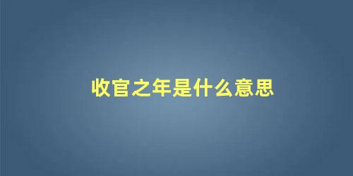 收官之年是什么意思