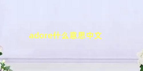 adore什么意思中文