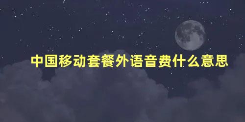 中国移动套餐外语音费什么意思