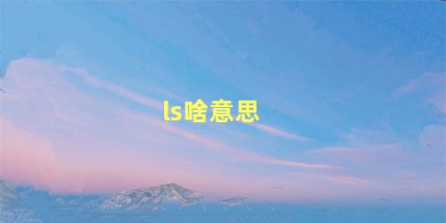 ls啥意思