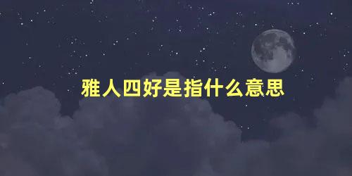 雅人四好是指什么意思