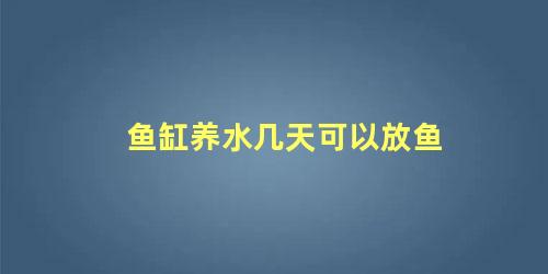 鱼缸养水几天可以放鱼