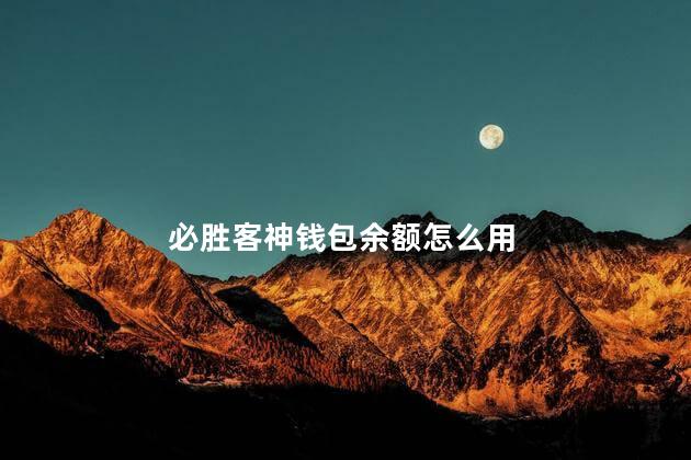 必胜客神钱包余额怎么用 