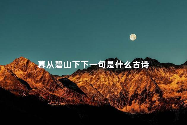 暮从碧山下下一句是什么古诗 