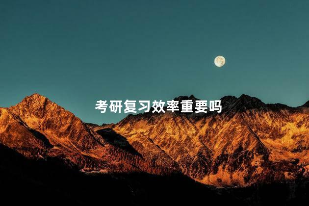 考研复习效率重要吗