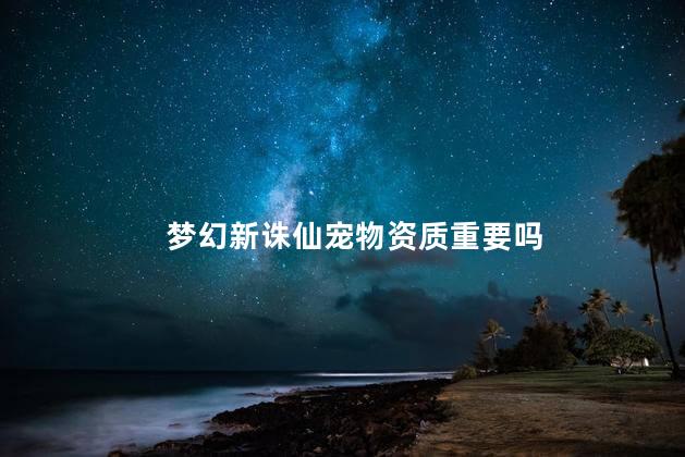 梦幻新诛仙宠物资质重要吗