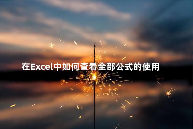 在Excel中如何查看全部公式的使用方法