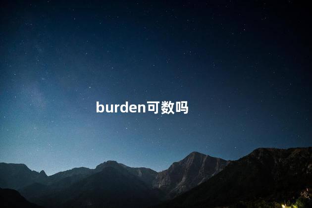 burden可数吗