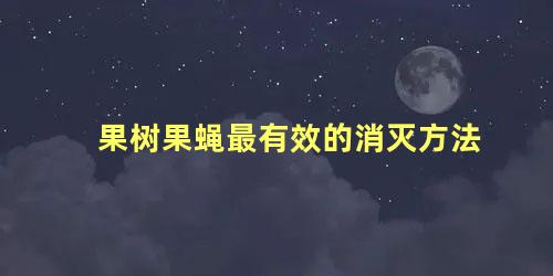 果树果蝇最有效的消灭方法