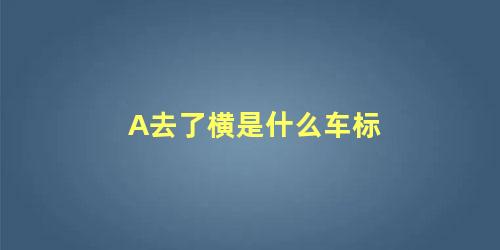 A去了横是什么车标