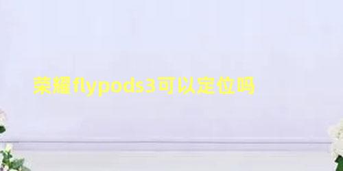 荣耀flypods3可以定位吗