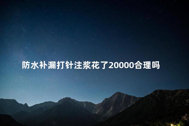 防水补漏打针注浆花了20000合理吗