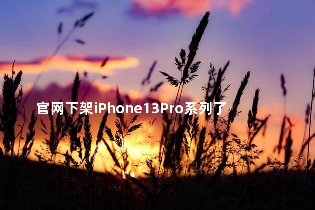 官网下架iPhone13Pro系列了吗