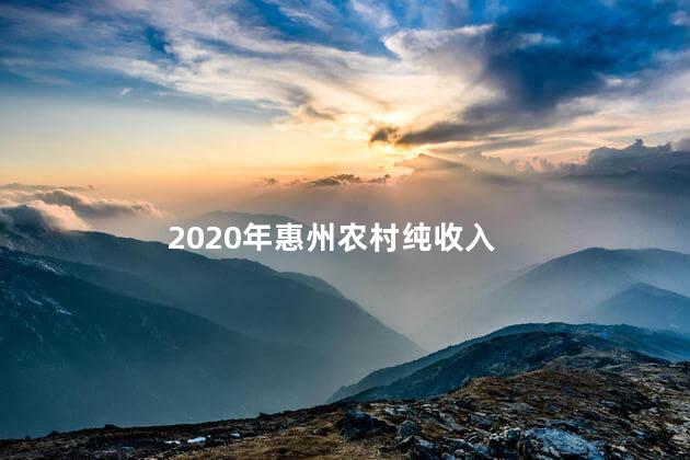 2020年惠州农村纯收入 惠州市的最低工资标准