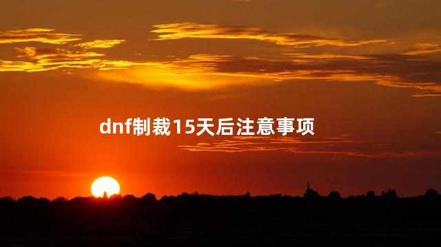 dnf制裁15天后注意事项