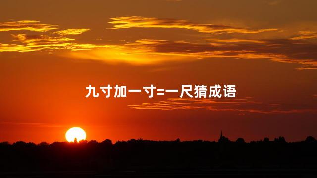 九寸加一寸=一尺猜成语 九寸加一寸等于