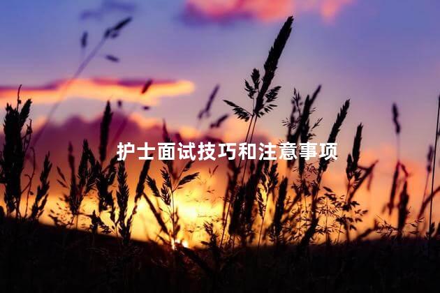 护士面试技巧和注意事项