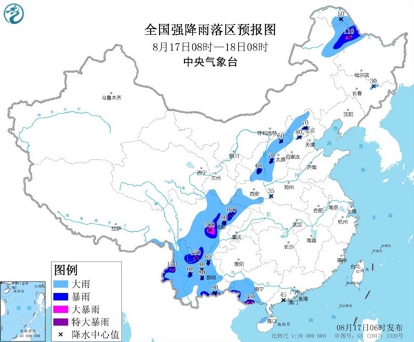 中央气象台继续发布暴雨橙色预警：四川局地特大暴雨