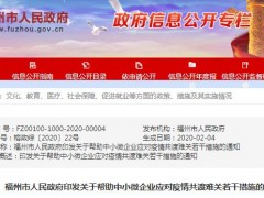 抗击疫情！福州市出台10条措施帮扶中小微企业,部分商户减免房租！