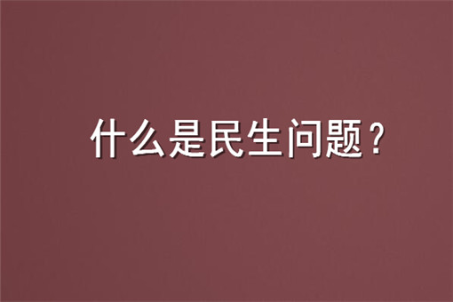 什么是民生问题