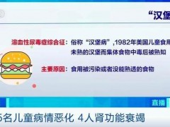 韩国一幼儿园106人食物中毒！什么是汉堡病？死亡率约为5%~10%！