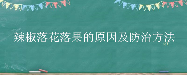 辣椒落花落果的原因及防治方法！辣椒保花保果用什么药最好？