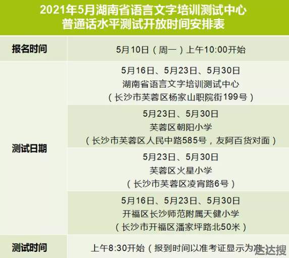 21年湖南省普通话水平测试什么时候考1