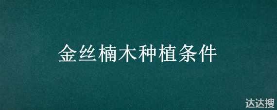 金丝楠木种植条件 金丝楠木种植地区