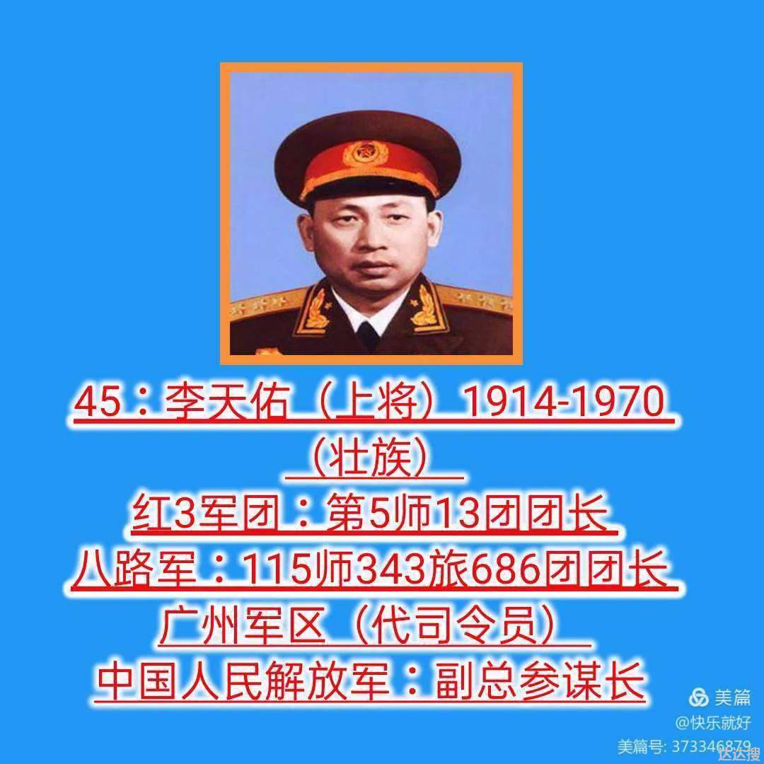 57位开国上将排名