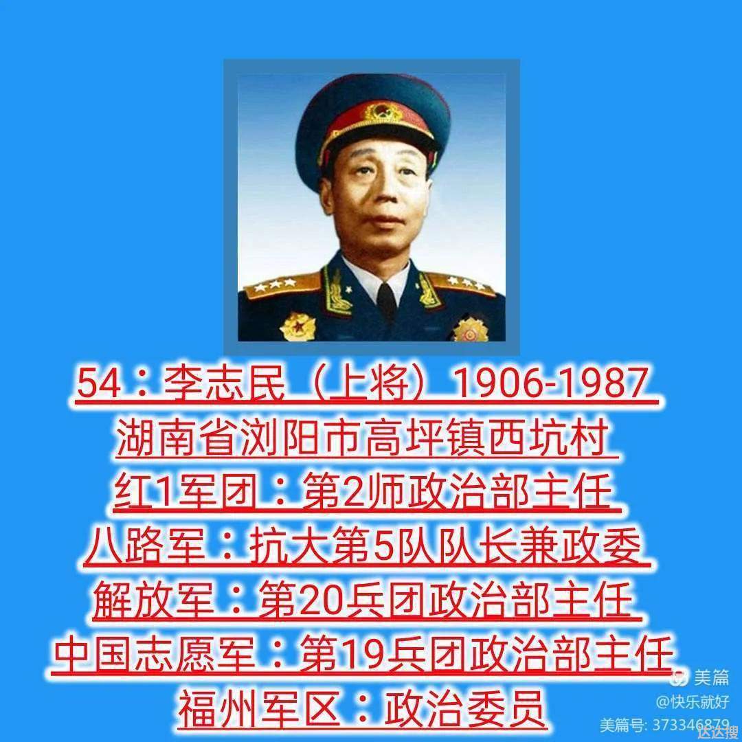 57位开国上将排名