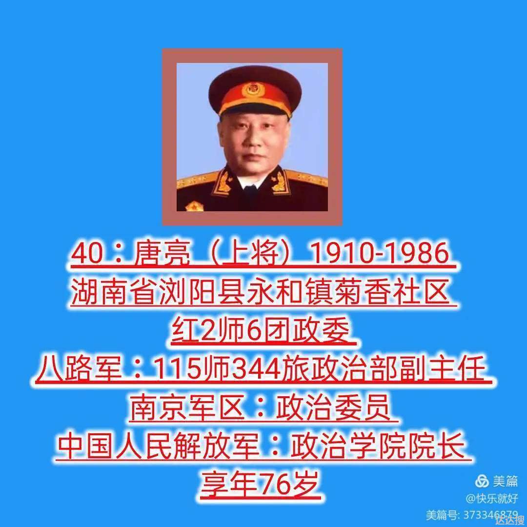 57位开国上将排名