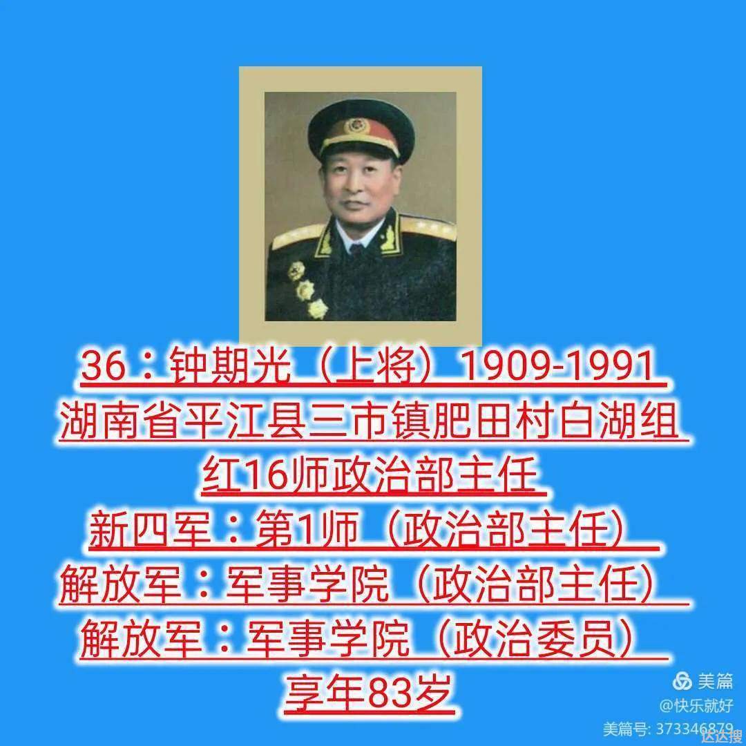 57位开国上将排名